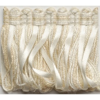 Ribbon ruche fringe, Cream
