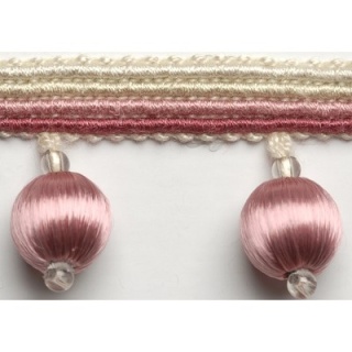 Jive satin ball fringe, Pink