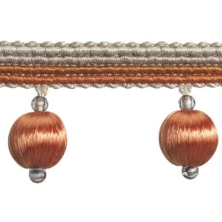 Jive satin ball fringe, Orange