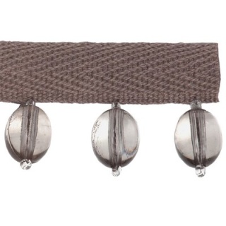 Oval Bead trim, Grey