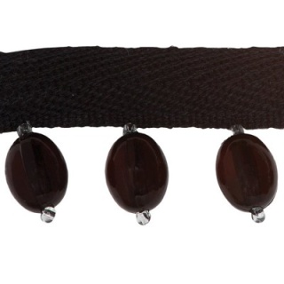 Oval Bead trim, Black