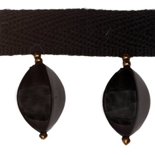 Large Oval Bead trim, Black