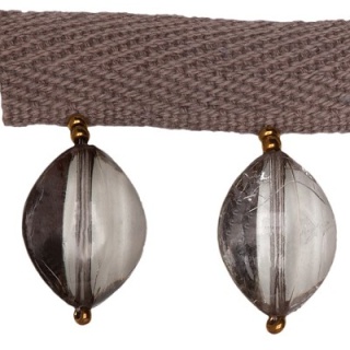 Large Oval Bead trim, Grey