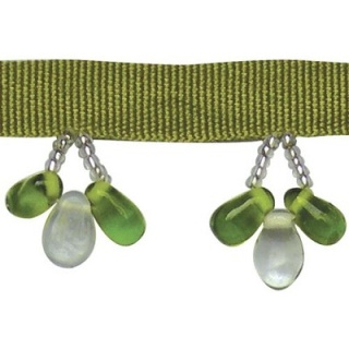 Pebble cluster bead trim, Green