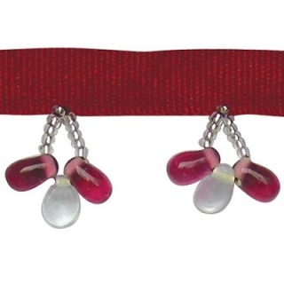 Pebble cluster bead trim, Red