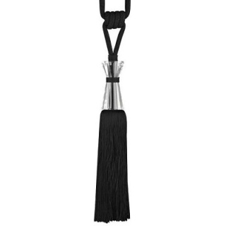 Pinot tieback with cut glass head, Black