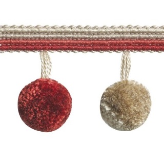 Jive pompom braid, Red