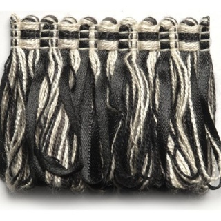 Ribbon ruche fringe, Black