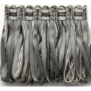 Ribbon ruche fringe, Grey