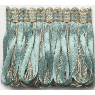Ribbon ruche fringe, Aqua