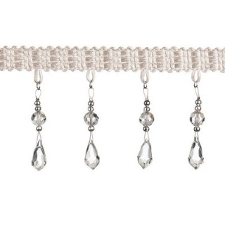 Vienna glass beaded fringe, Pearl