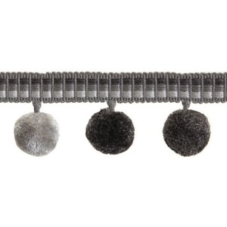 Highland pompom trim, Charcoal