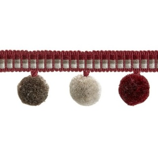 Highland pompom trim, Ruby