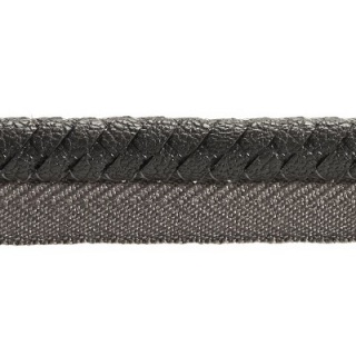 Highland faux leather flanged cord, Grey