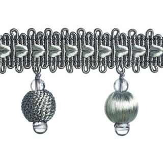 Verona ball fringe, Silver Grey