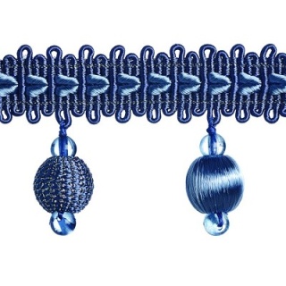 Verona ball fringe, Indigo