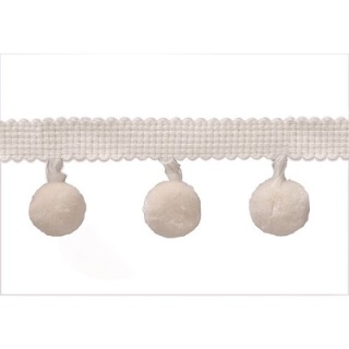 Supernova pompom fringe, White