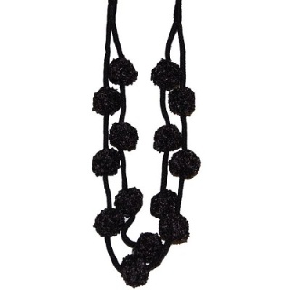 Opus pompom tieback, Black