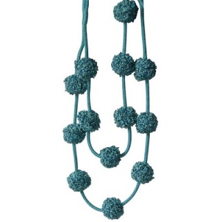 Opus pompom tieback, Peacock