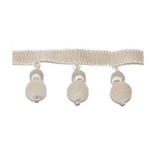 Opus Suede ball fringe, Pearl
