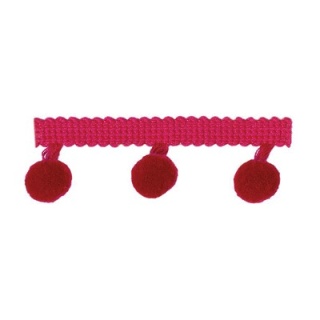 Pompom Fringe Bright Pink