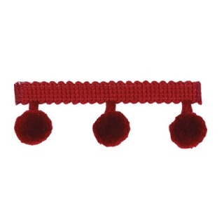 Pompom Fringe Red