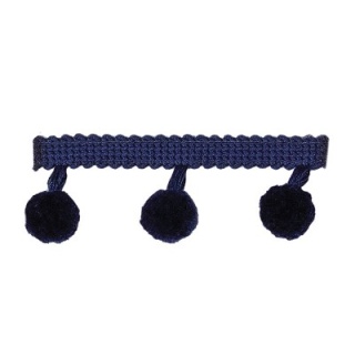 Pompom Fringe Dark Blue