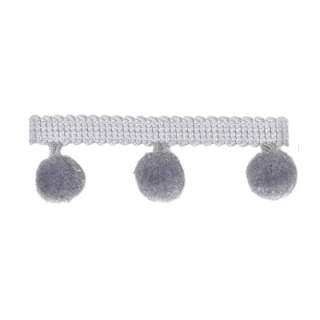 Pompom Fringe Soft Blue