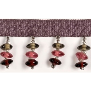 Flattened disk shape bead trim, Plum
