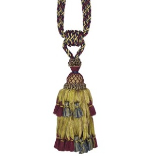 Antique swagged single tassel tieback, colour 7639