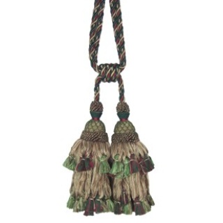 Antique swagged double tassel tieback, colour 7833