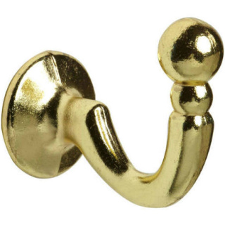 SMALL 30mm brass ball end tieback hook