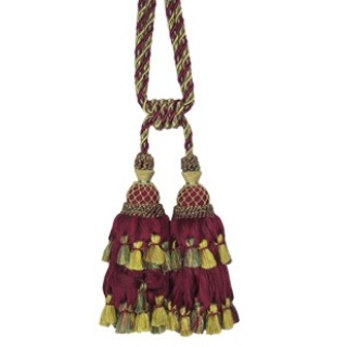 Antique swagged double tassel tieback, colour 242
