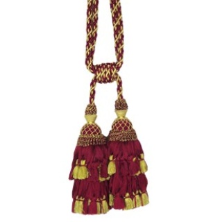 Antique swagged double tassel tieback, colour 7391