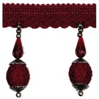 December bead fringe, Claret