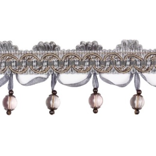 Atomic beaded fringe, Grey