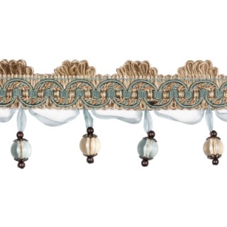 Atomic beaded fringe, Duck Egg