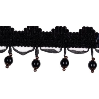 Atomic beaded fringe, Black