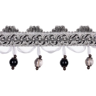 Atomic beaded fringe, Black/Grey