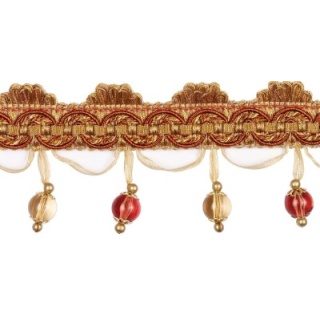 Atomic beaded fringe, Terracotta
