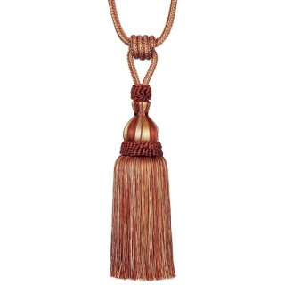 Atomic single tassel tieback, Terracotta