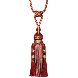 Atomic decorated tassel tieback, Red