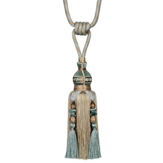Atomic decorated tassel tieback, Duck Egg