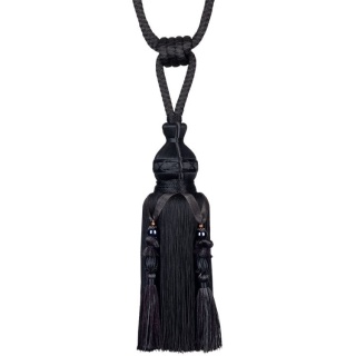 Atomic decorated tassel tieback, Black