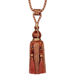 Atomic decorated tassel tieback, Terracotta