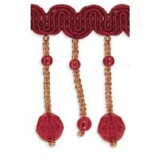 Chelsea beaded fringe, Burgundy