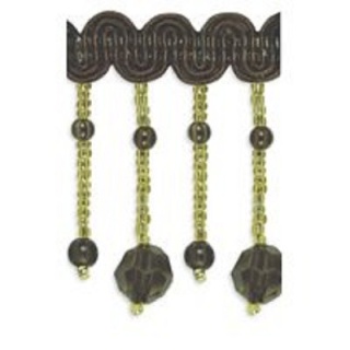 Chelsea beaded fringe, Dark Brown