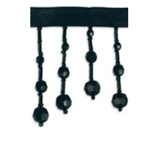 Kensington beaded fringe, Black