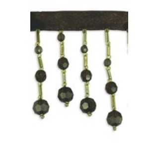 Kensington beaded fringe, Dark Brown