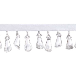 Clear Bell bead fringe